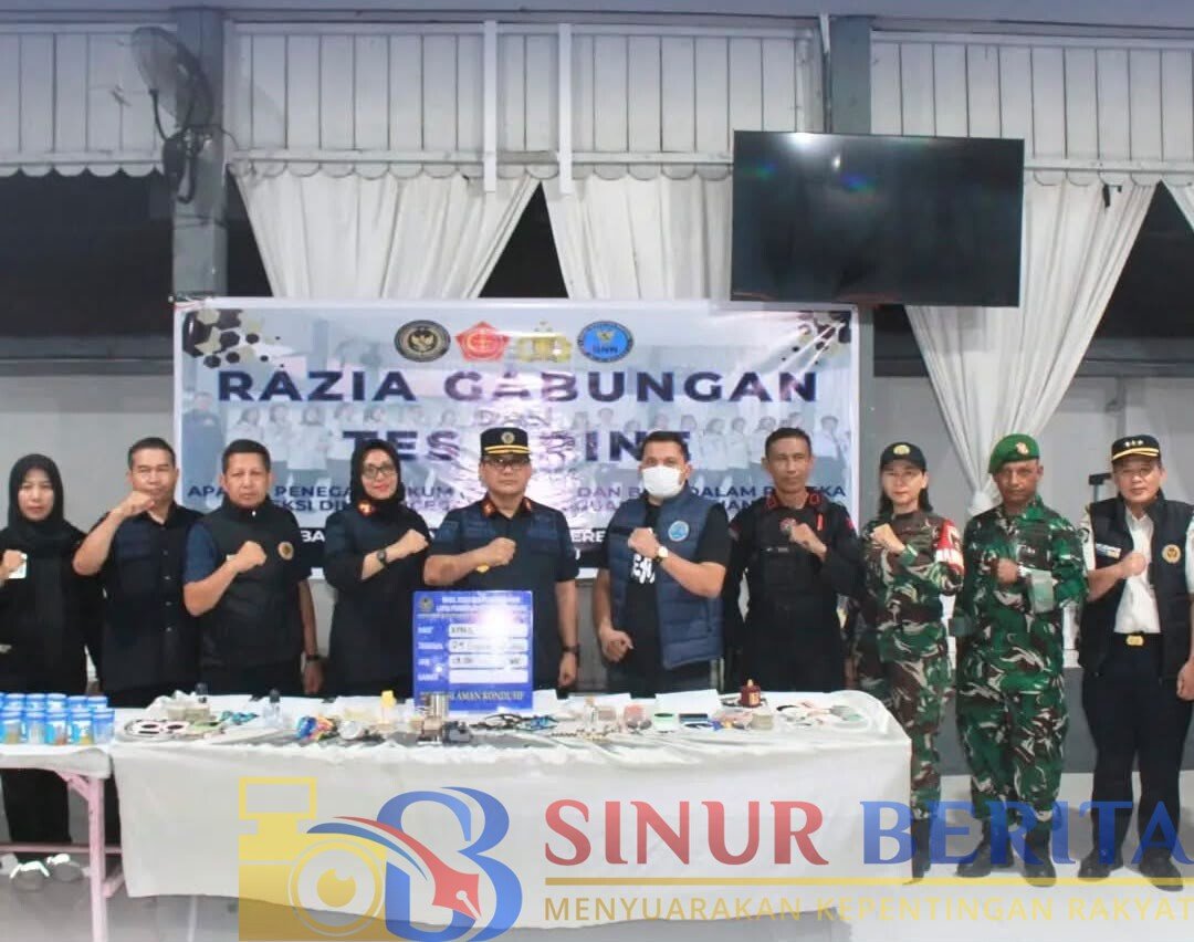 Kakanwil Ditjenpas Riau Rudy Fernando Sianturi memimpin razia dan tes urine di Lapas Perempuan Pekanbaru bersama TNI, Polri, dan BNN untuk mencegah narkotika.
