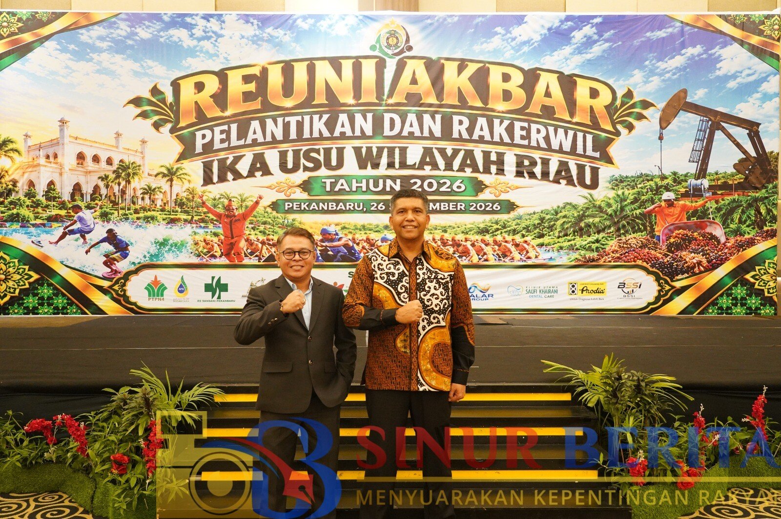 Danrem 031/WB Brigjen TNI Agustatius Sitepu menghadiri Reuni Akbar dan Pelantikan IKA USU 2026 di Pekanbaru, memperkuat silaturahmi dan kolaborasi alumni.