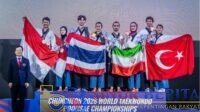 Atlet Taekwondo TNI Muhammad Rizal bersama Kinara meraih medali perak kategori Pair Under 30 pada World Poomsae Championships 2026 di Korea Selatan.