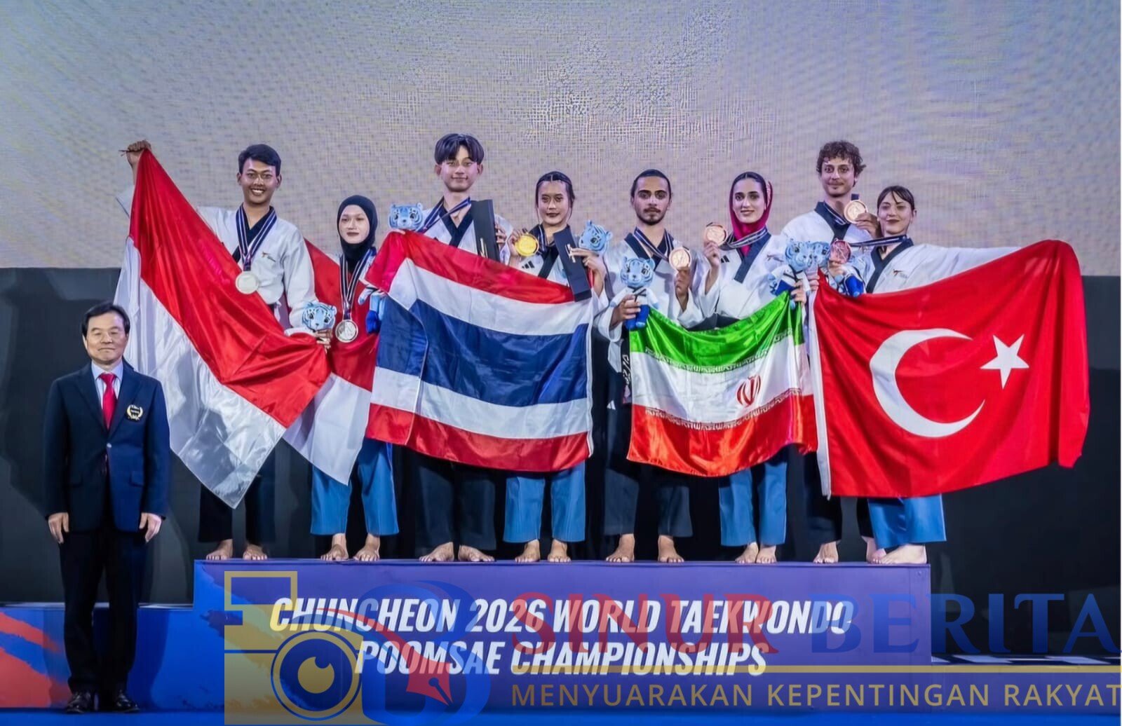 Atlet Taekwondo TNI Muhammad Rizal bersama Kinara meraih medali perak kategori Pair Under 30 pada World Poomsae Championships 2026 di Korea Selatan.